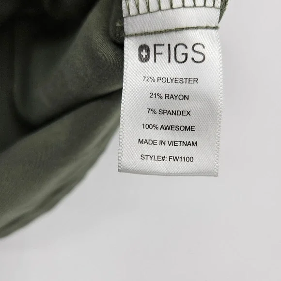 Figs Scrub Top Womens XS Casma Three Pocket Technical Uniforms Moss Green - Picture 3 of 11